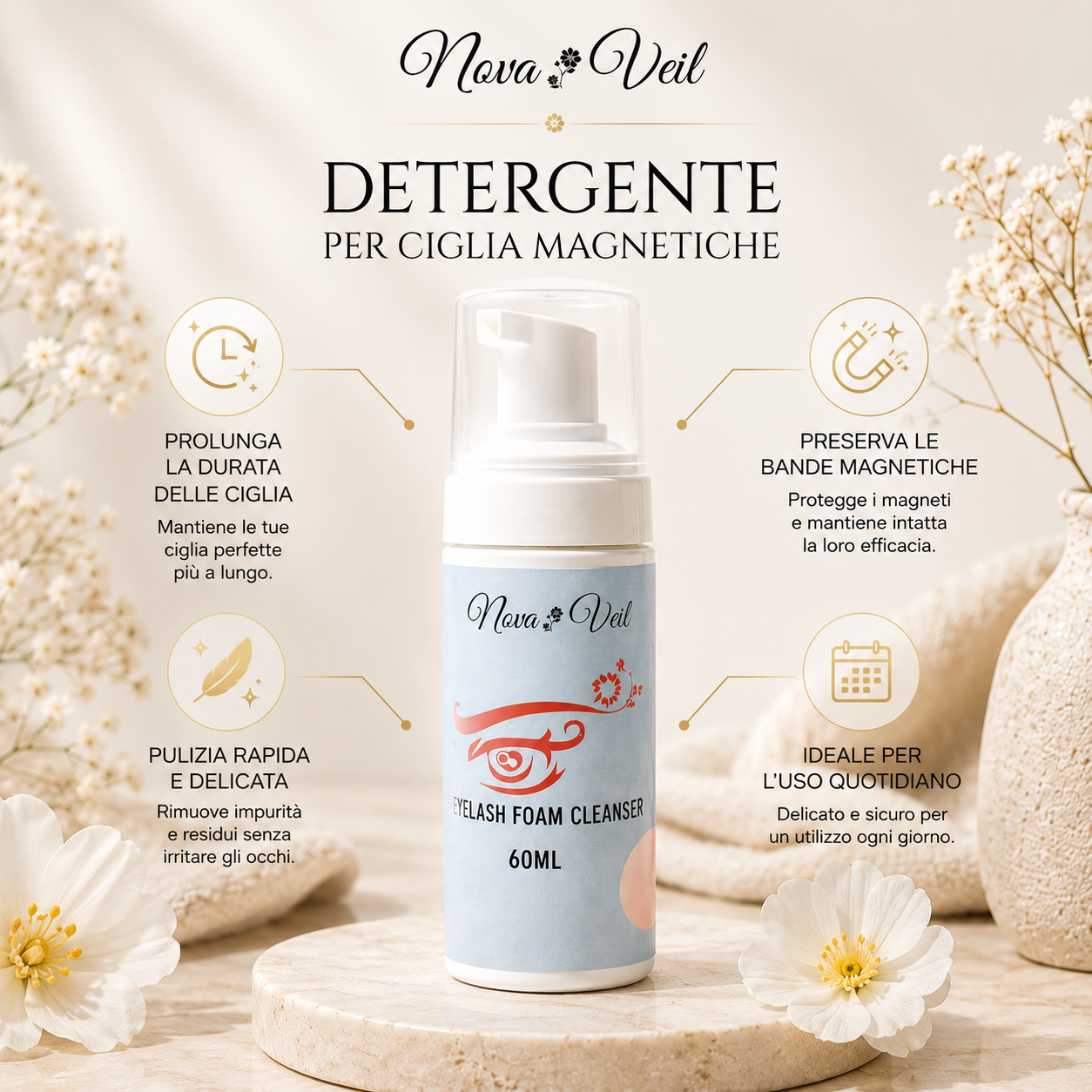 Detergente ciglia magnetiche Nava Veil