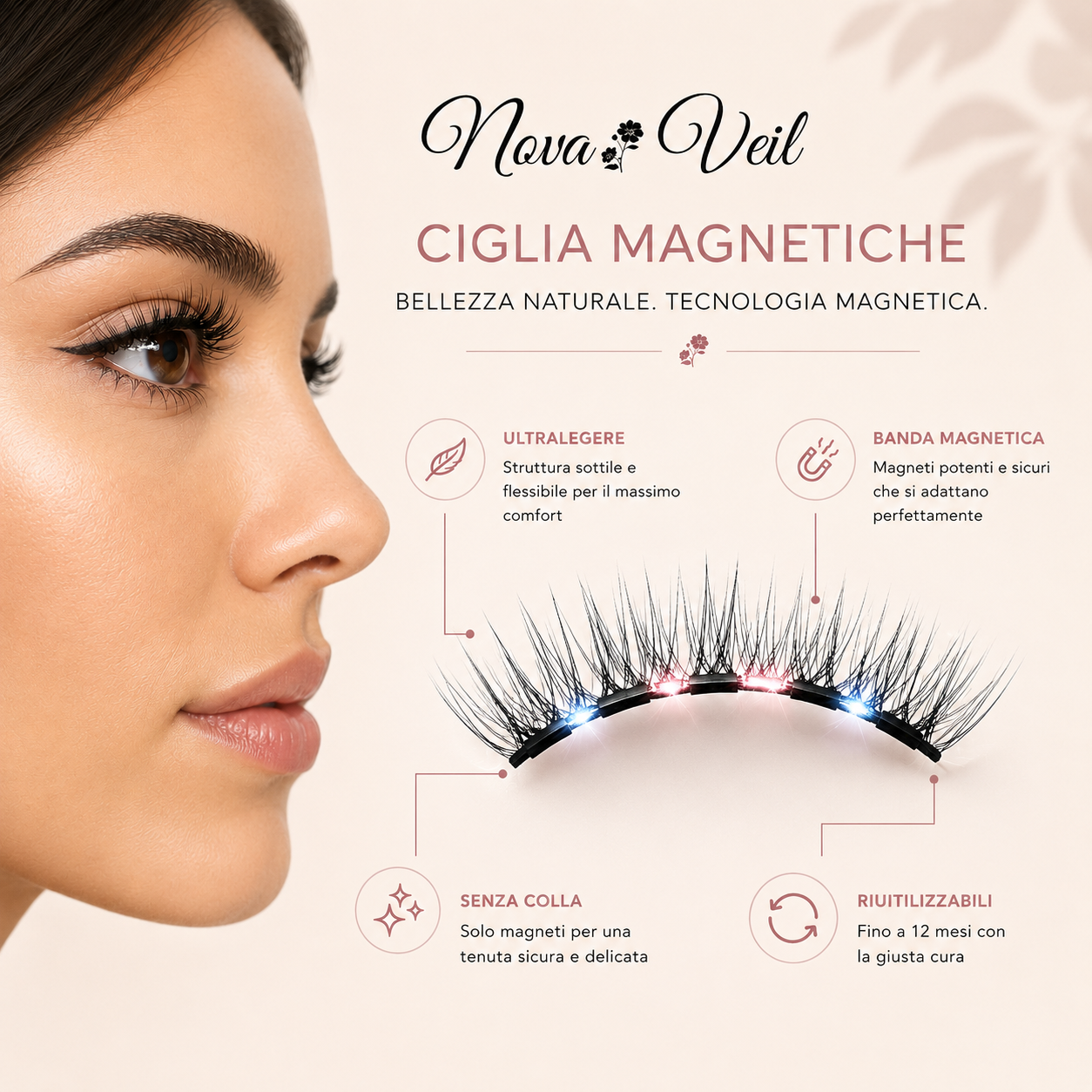 Kit Ciglia Magnetiche Nava Veil™- Applicazione in 10 secondi