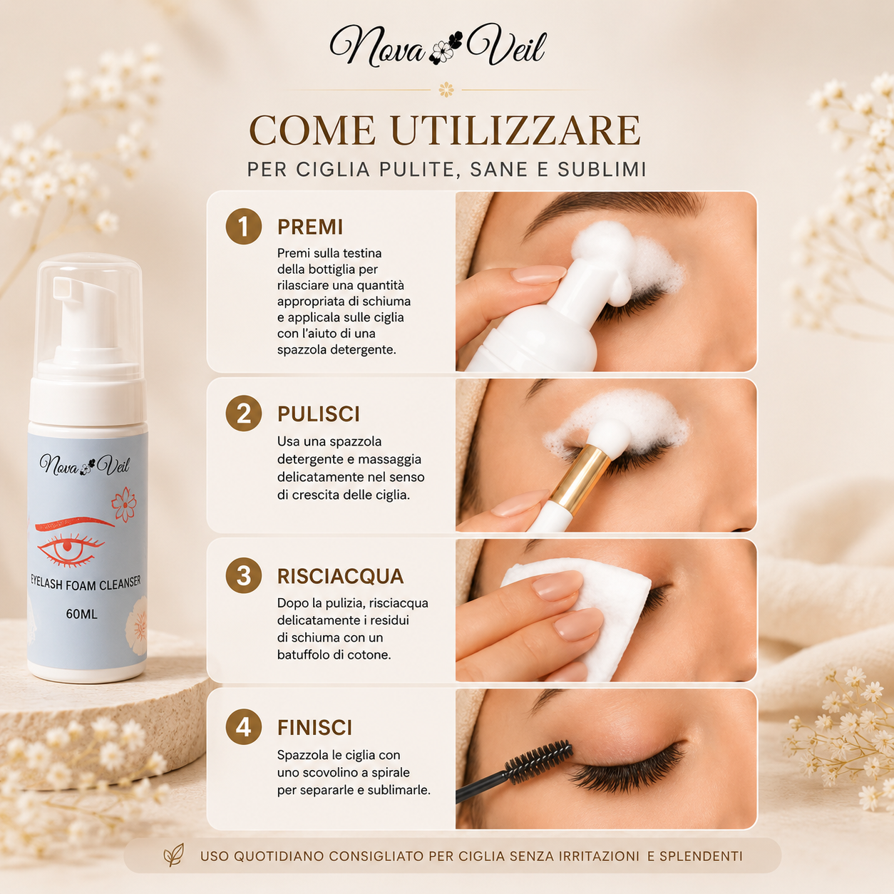 Detergente ciglia magnetiche Nava Veil